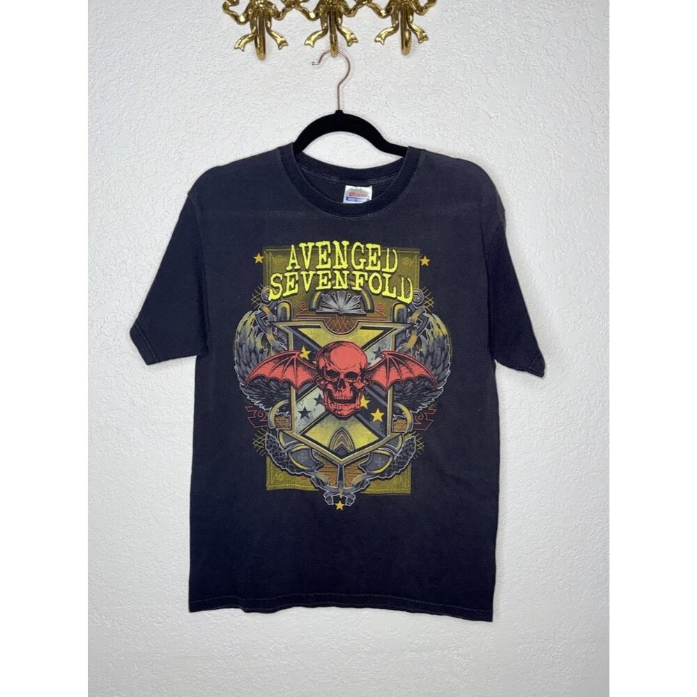 Avenged Sevenfold Graphic Band Tee Hanes Heavyweight Tag Size Medium 2A